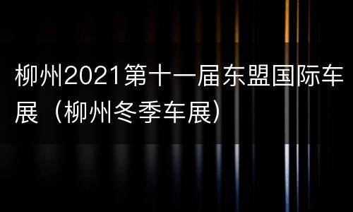 柳州2021第十一届东盟国际车展（柳州冬季车展）