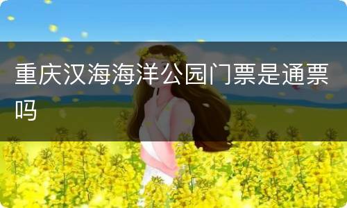 重庆汉海海洋公园门票是通票吗
