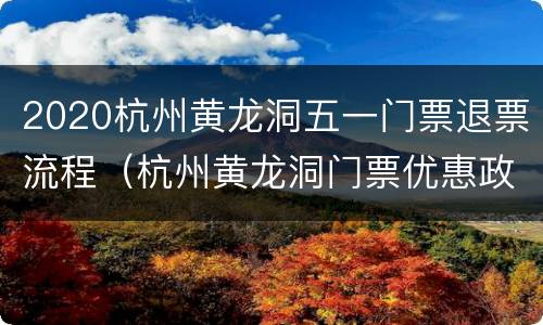 2020杭州黄龙洞五一门票退票流程（杭州黄龙洞门票优惠政策）