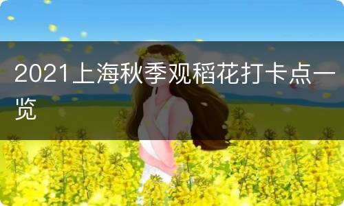 2021上海秋季观稻花打卡点一览