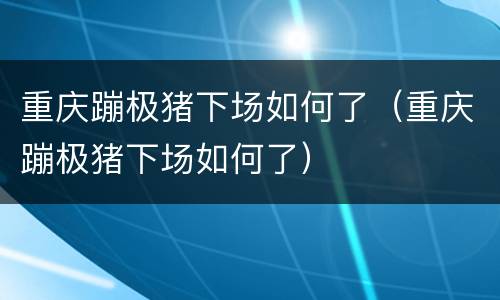 重庆蹦极猪下场如何了（重庆蹦极猪下场如何了）