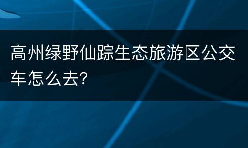 高州绿野仙踪生态旅游区公交车怎么去？