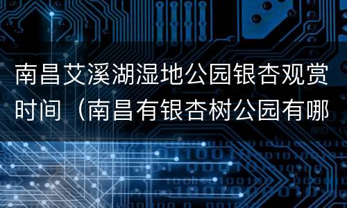 南昌艾溪湖湿地公园银杏观赏时间（南昌有银杏树公园有哪几个地方）