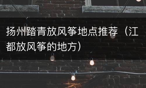 扬州踏青放风筝地点推荐（江都放风筝的地方）