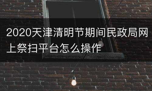 2020天津清明节期间民政局网上祭扫平台怎么操作