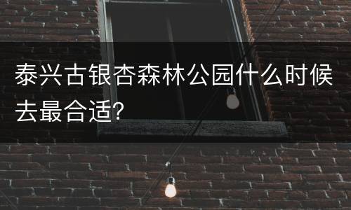 泰兴古银杏森林公园什么时候去最合适？
