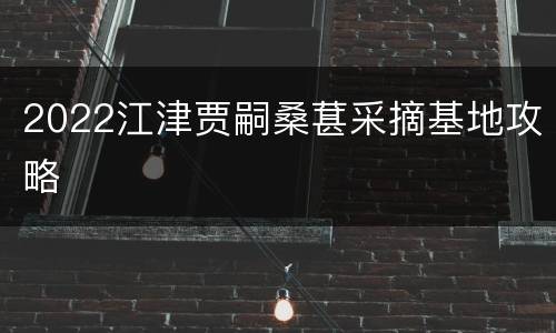 2022江津贾嗣桑葚采摘基地攻略