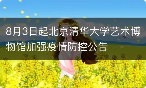 8月3日起北京清华大学艺术博物馆加强疫情防控公告
