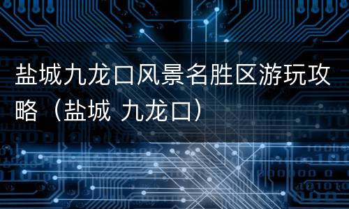 盐城九龙口风景名胜区游玩攻略（盐城 九龙口）