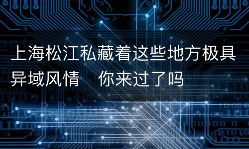 上海松江私藏着这些地方极具异域风情   你来过了吗