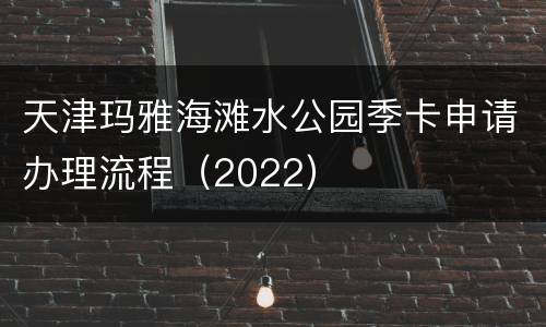 天津玛雅海滩水公园季卡申请办理流程（2022）