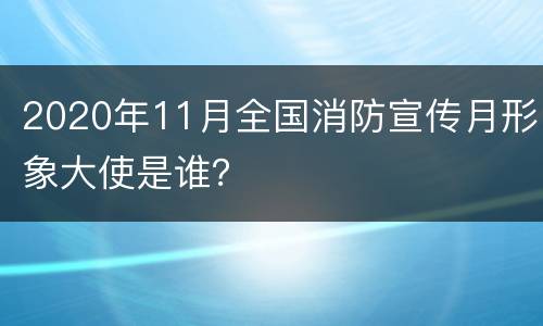 2020年11月全国消防宣传月形象大使是谁？