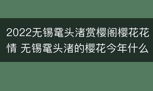 2022无锡鼋头渚赏樱阁樱花花情 无锡鼋头渚的樱花今年什么时候开