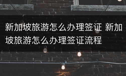 新加坡旅游怎么办理签证 新加坡旅游怎么办理签证流程