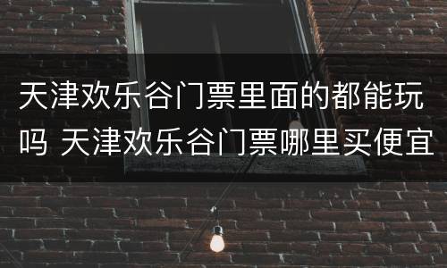 天津欢乐谷门票里面的都能玩吗 天津欢乐谷门票哪里买便宜
