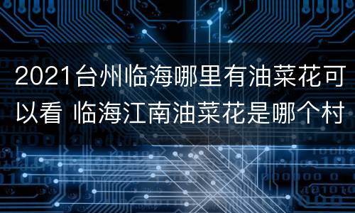 2021台州临海哪里有油菜花可以看 临海江南油菜花是哪个村