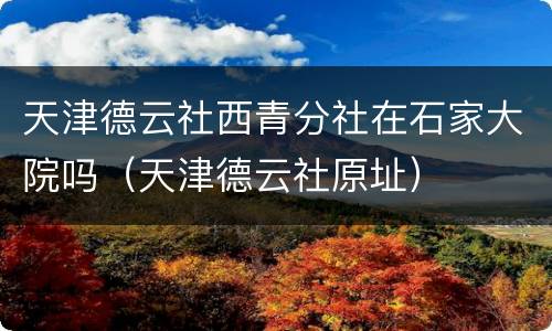天津德云社西青分社在石家大院吗（天津德云社原址）