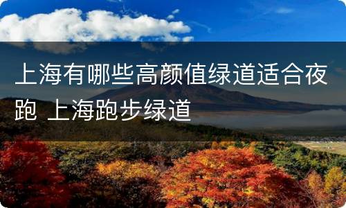 上海有哪些高颜值绿道适合夜跑 上海跑步绿道
