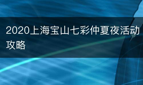 2020上海宝山七彩仲夏夜活动攻略