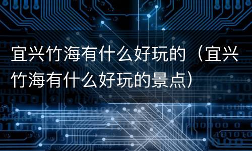 宜兴竹海有什么好玩的（宜兴竹海有什么好玩的景点）