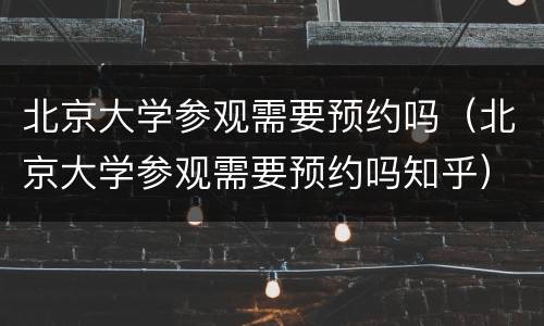 北京大学参观需要预约吗（北京大学参观需要预约吗知乎）