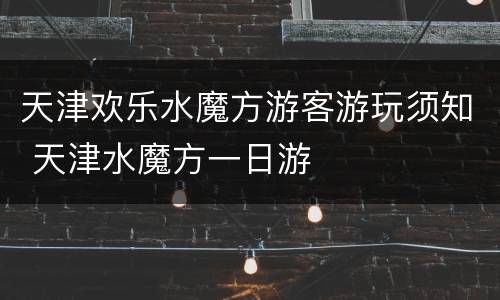 天津欢乐水魔方游客游玩须知 天津水魔方一日游