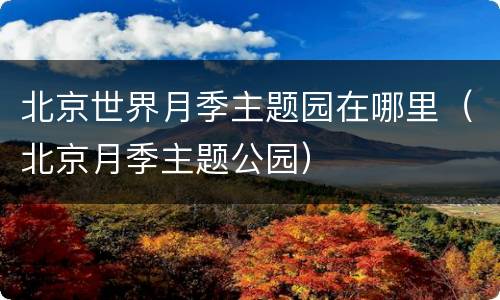 北京世界月季主题园在哪里（北京月季主题公园）