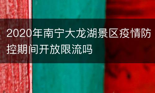 2020年南宁大龙湖景区疫情防控期间开放限流吗