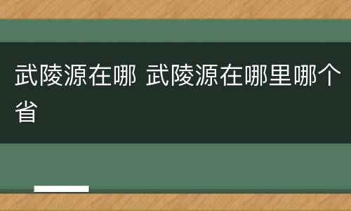 武陵源在哪 武陵源在哪里哪个省