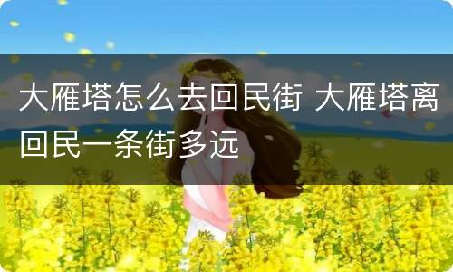 大雁塔怎么去回民街 大雁塔离回民一条街多远