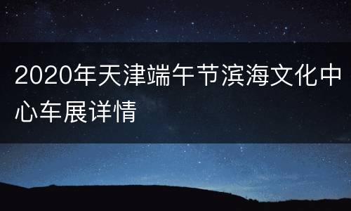 2020年天津端午节滨海文化中心车展详情