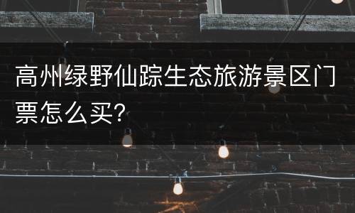 高州绿野仙踪生态旅游景区门票怎么买？