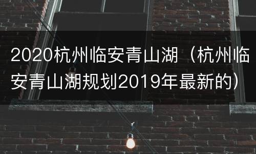 2020杭州临安青山湖（杭州临安青山湖规划2019年最新的）