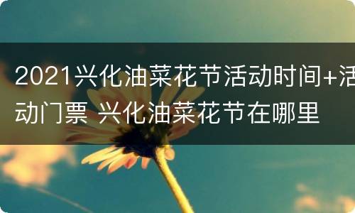 2021兴化油菜花节活动时间+活动门票 兴化油菜花节在哪里