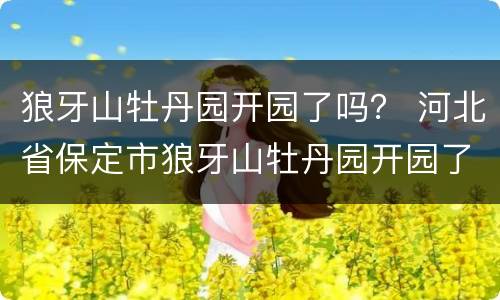 狼牙山牡丹园开园了吗？ 河北省保定市狼牙山牡丹园开园了吗