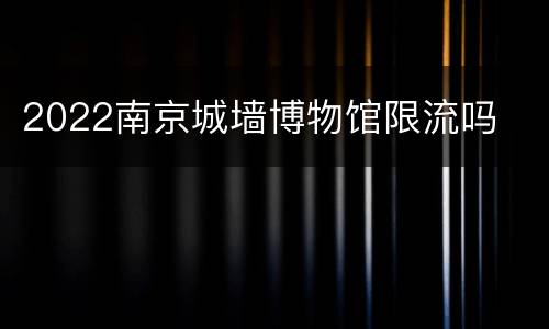 2022南京城墙博物馆限流吗