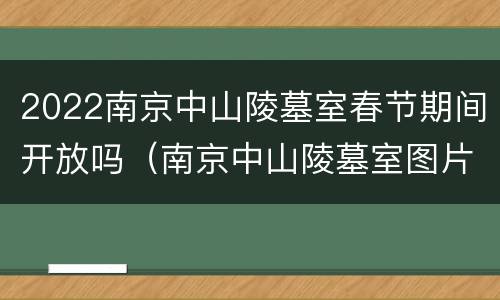 2022南京中山陵墓室春节期间开放吗（南京中山陵墓室图片）