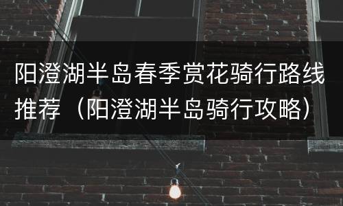 阳澄湖半岛春季赏花骑行路线推荐（阳澄湖半岛骑行攻略）