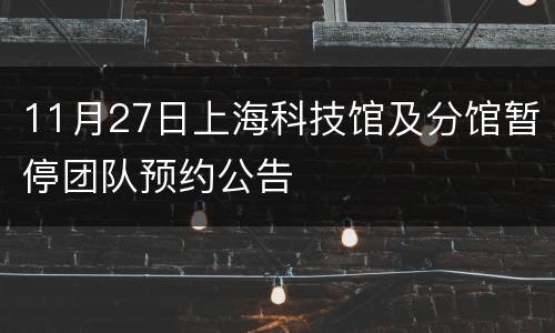 11月27日上海科技馆及分馆暂停团队预约公告
