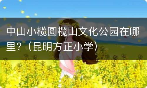 中山小榄圆榄山文化公园在哪里?（昆明方正小学）
