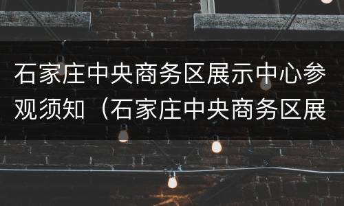 石家庄中央商务区展示中心参观须知（石家庄中央商务区展示中心开馆时间）