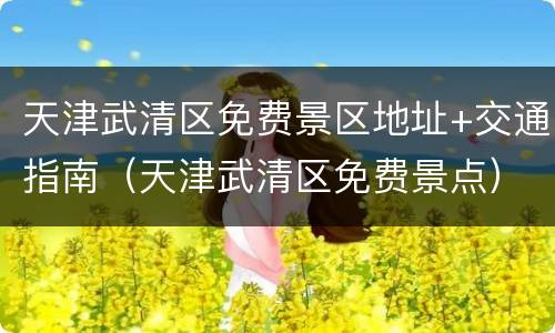 天津武清区免费景区地址+交通指南（天津武清区免费景点）