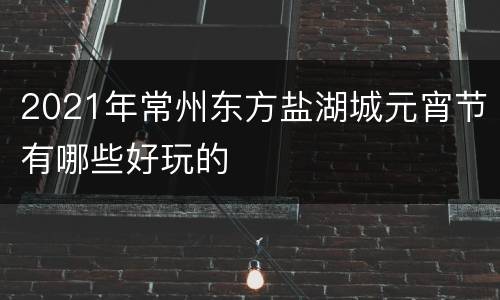 2021年常州东方盐湖城元宵节有哪些好玩的