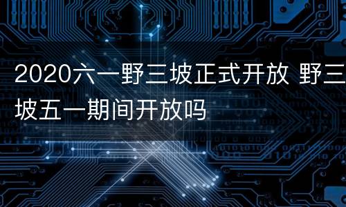 2020六一野三坡正式开放 野三坡五一期间开放吗