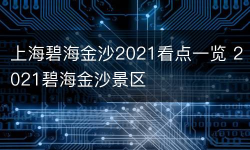 上海碧海金沙2021看点一览 2021碧海金沙景区