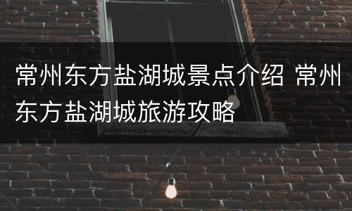 常州东方盐湖城景点介绍 常州东方盐湖城旅游攻略