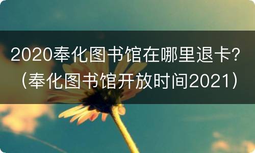 2020奉化图书馆在哪里退卡？（奉化图书馆开放时间2021）