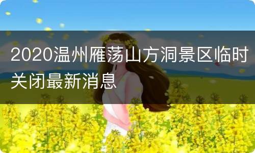 2020温州雁荡山方洞景区临时关闭最新消息