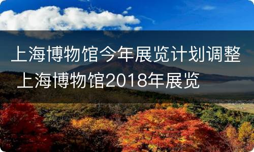 上海博物馆今年展览计划调整 上海博物馆2018年展览