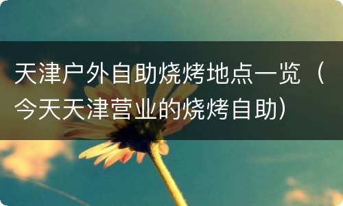天津户外自助烧烤地点一览（今天天津营业的烧烤自助）